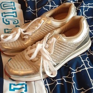 Gold GUESS sneakers
